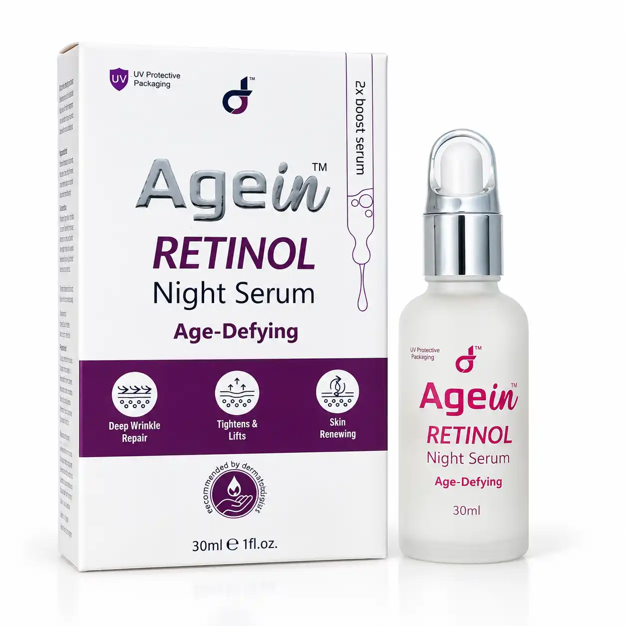 Agein Retinol Night Serum 30ml - Age-Defying Face Serum for Fine Lines price in Pakistan