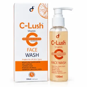 C-Lush Vitamin C Face Wash targeting dullness, dark spots, uneven skin tone and rough-looking texture