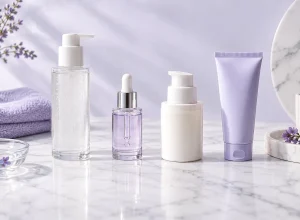 Simple daily skincare routine with cleanser serum moisturizer and sunscreen